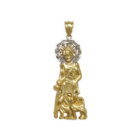 Halo Milgrained Saint Lazarus Pendant (14K) Popular Jewelry New York