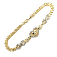 Halo Pave Heart & Infinity Fancy Bracelet (14K) Popular Jewelry Nûyork