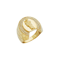 Halo Pave Saint Jude Cobblestone Design Ring (10K) Popular Jewelry New York