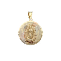 Halo Tri-tone Virgin Mary Medallion Pendant (14K) Popular Jewelry New York