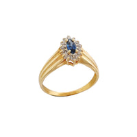 Halo Diamond Tamped Sapphire Marquise (14K) Popular Jewelry New York