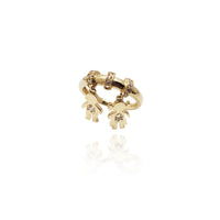 සුබ පවුලක් එල්ලීම CZ Ring (14K) නිව් යෝර්ක් Popular Jewelry
