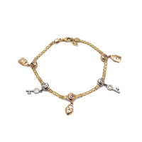 Hanging Items Bismark Link CZ Bracelet (14K).