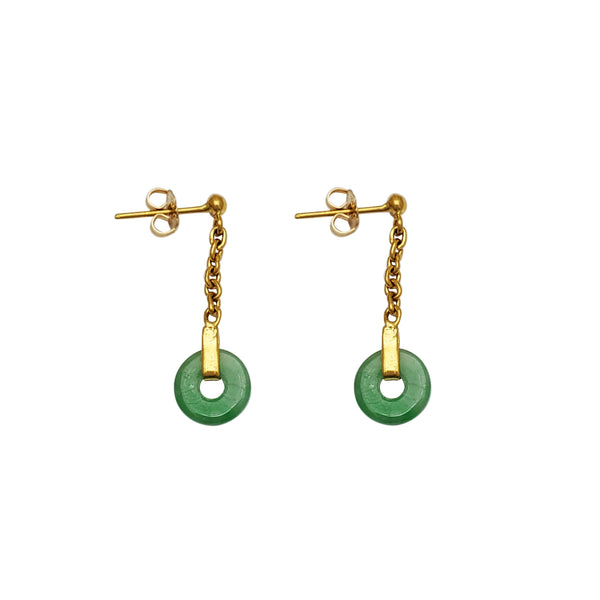 Hanging Jade Earrings (24K)