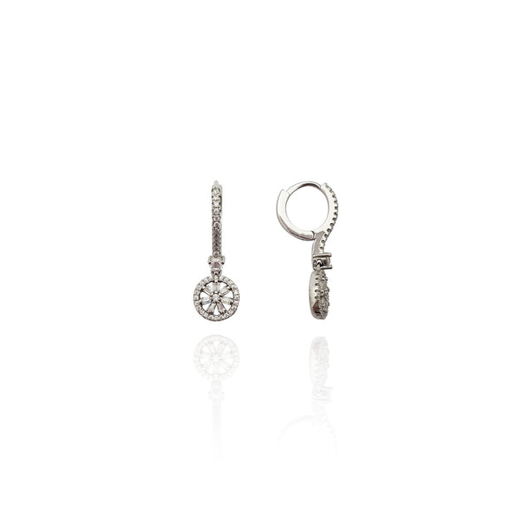 Hanging Wheel CZ Earrings (Silver) New York Popular Jewelry