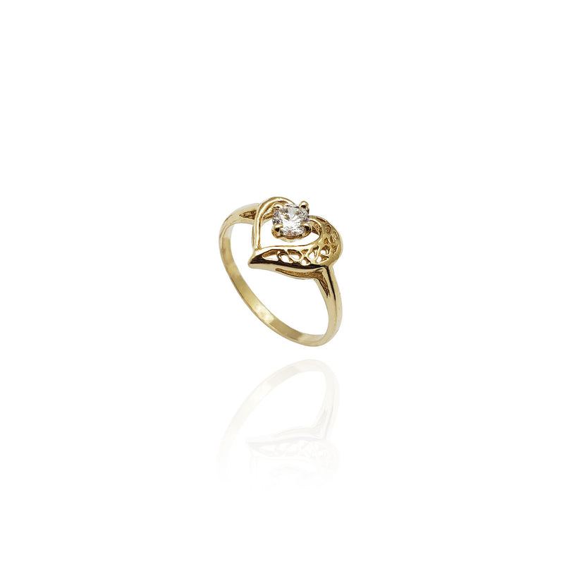 Gemstone Lacy Heart Ring (14K)