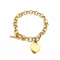 Rolo Heart Charm Bracelet (14K)
