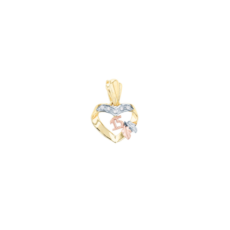 Heart Shaped Ribbon Quinceañera Pendant (14K) Popular Jewelry New York