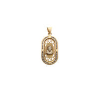 Heart Silhouette Rounded Rectangle Jesus Head Pendant (14K) Popular Jewelry New York