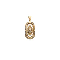 Siluett tal-Qalb Pendent tar-Ras ta 'Ġesù Rettangolu tond (14K) Popular Jewelry NY