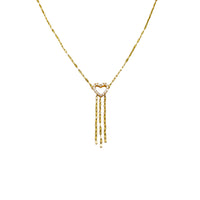 Heart With Drops CZ Necklace (14K)