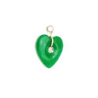 [福] Nefrito širdies pakabukas (14K) Popular Jewelry NY