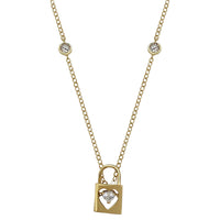 Heart Padlock Necklace (14K) Popular Jewelry New York