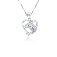 Heart Dolphin Necklace (Silver)