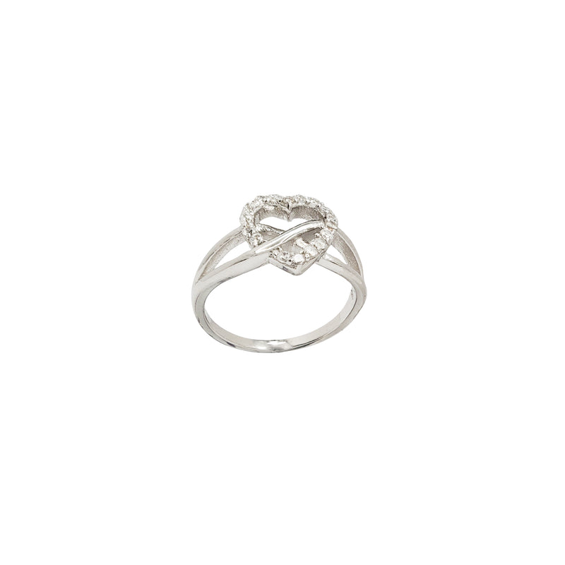 Heart Shaped CZ Ring (Sterling Silver)