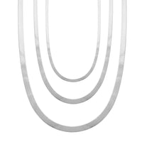 Espinha de Peixe Corrente em Prata Branca (Prata) Popular Jewelry New York