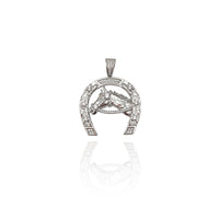 Horse Head Horseshoe CZ Pendant (Silver) New York Popular Jewelry