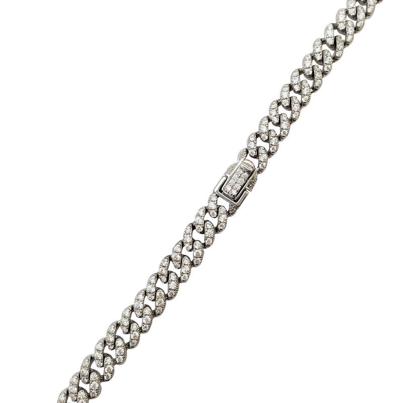 Iced-Out Cuban Bracelet (Silver)