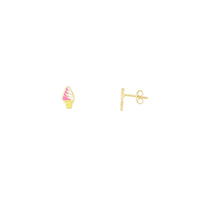 Ice-cream Cone Enamel Stud Earrings (14K)