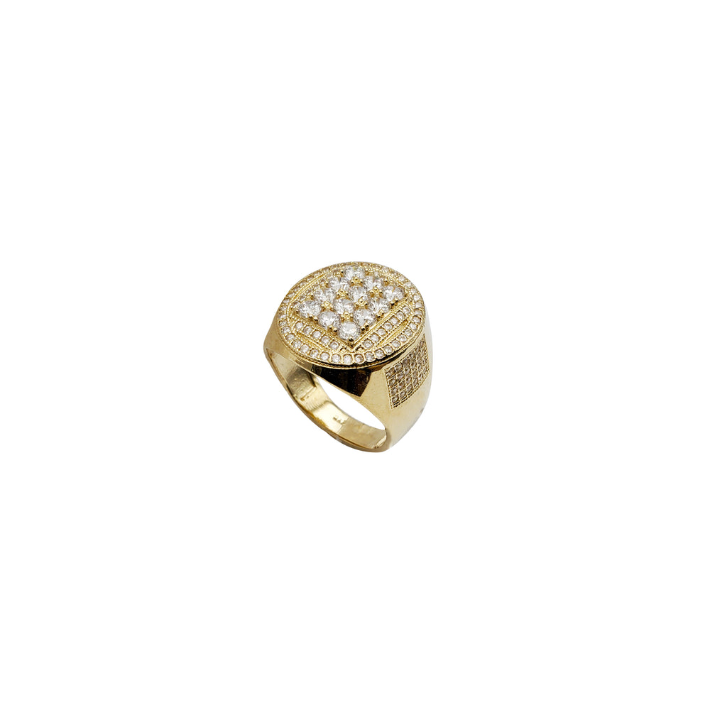 Iced-Out Cubic Zirconia Oval Shape Ring (14K)