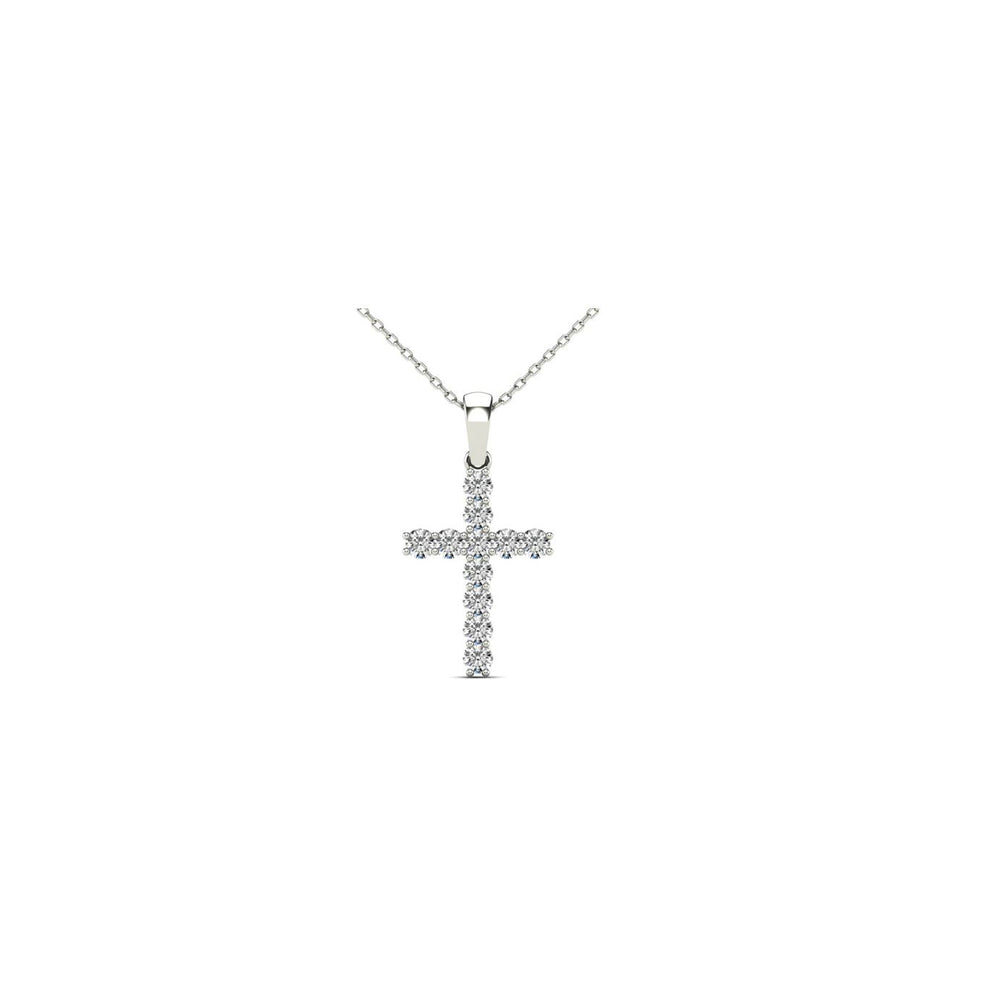 Iced-Out Diamond Cross Pendant (14K)
