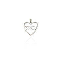 I Love You Heart Outline Pendant (14K)