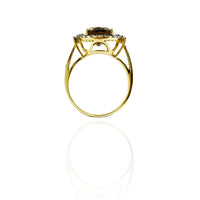 Oval Citrine Diamond Halo Ring (14K)