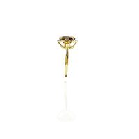 Oval Citrine Diamond Halo Ring (14K)
