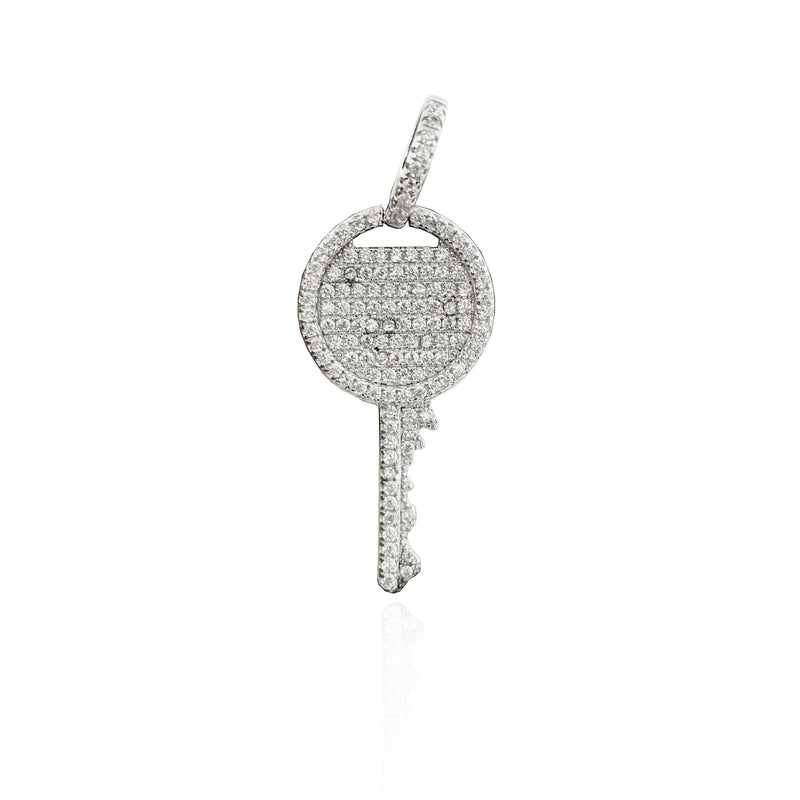 House Key CZ Pendant (Silver).