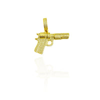 Gun Pistol CZ Pendant (Silver).