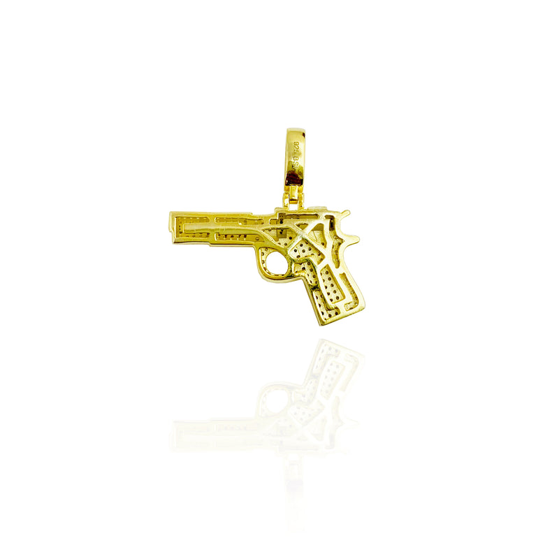 Gun Pistol CZ Pendant (Silver).
