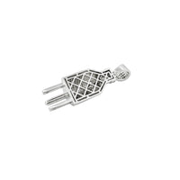 Electric Plug CZ Pendant (Silver)