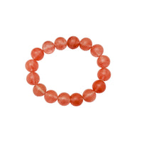 Vista superiore del braccialetto di giada con perline rosa - Popular Jewelry - New York