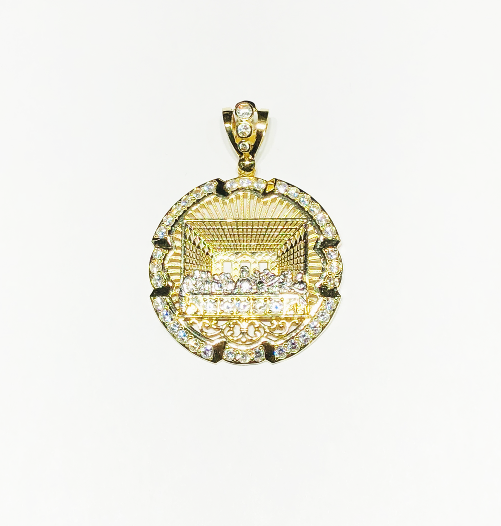 The Last Supper Iced-Out Medallion Pendant (14K)
