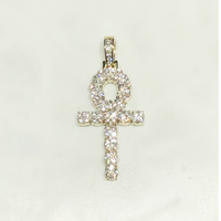 Iced Out Diamond Ankh riipus (14 kt)