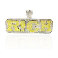 Iced-out R! Ch işarəsi asma (Gümüş)