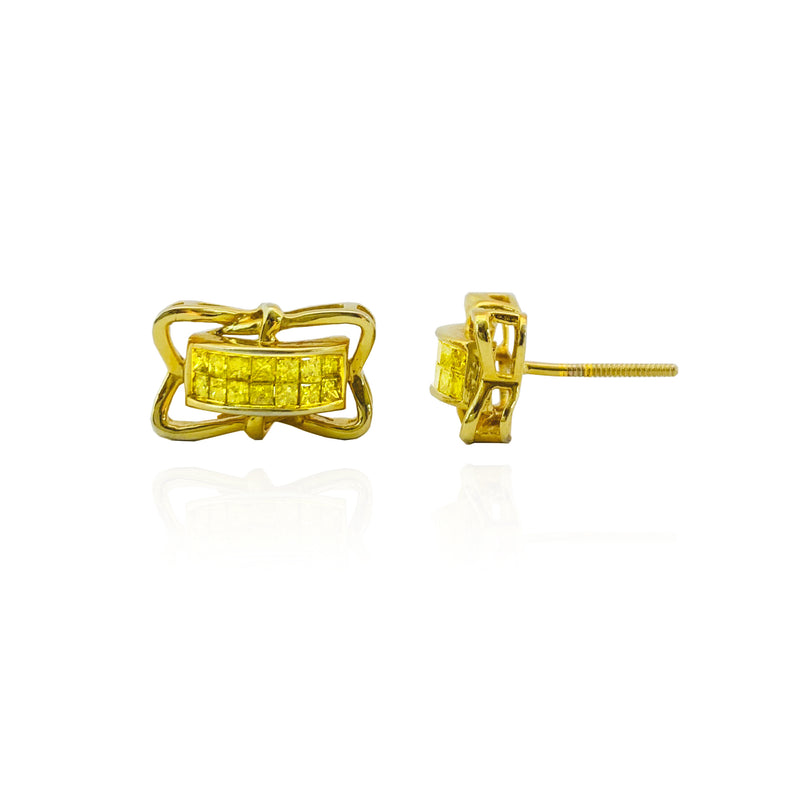 Invisible Set Yellow Diamond Earrings (14K).