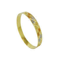 Tri-Color Diamond Cut Bangle Bracelet (14K).