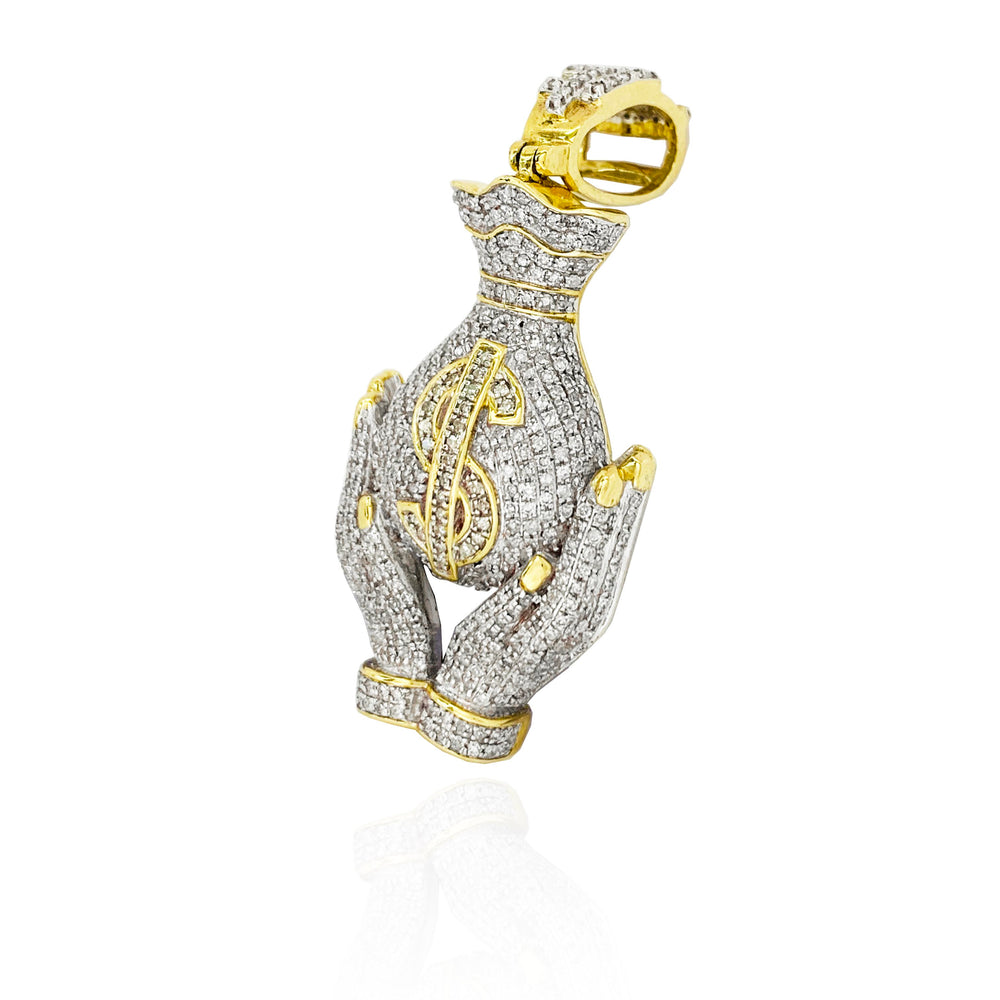 Holding Hands Money Bag pendant (10K).