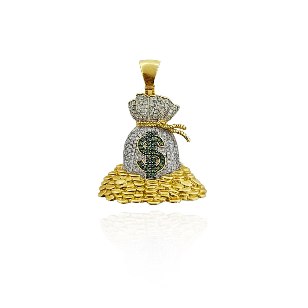 Iced Out Diamond Pile-O-Money Pendant (10K)