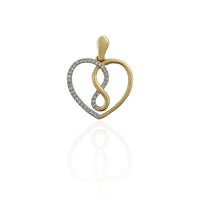 Diamond Infinity Heart Pendant (14K).