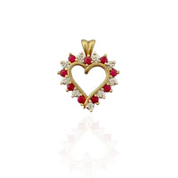 Ruby & Diamond Heart Pendant (14K)