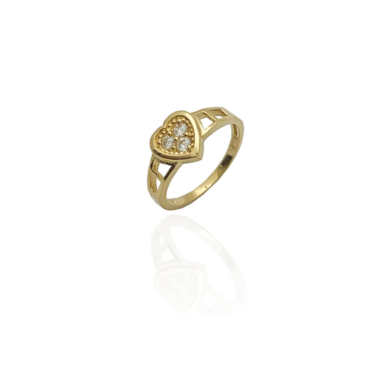Baby-Sized Gemstone Heart Ring (14K)