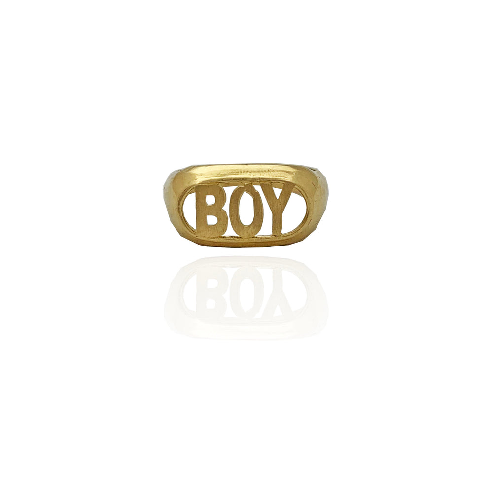 Baby-Sized "BOY" Ring (14K)
