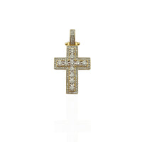 Diamond Iced-Out Pave Cross Pendant (10K).