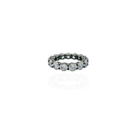 Round Stone Shared Prong Eternity Band (Silver)