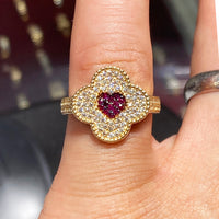 Stoneset Lucky Love Heart Ring (14K)