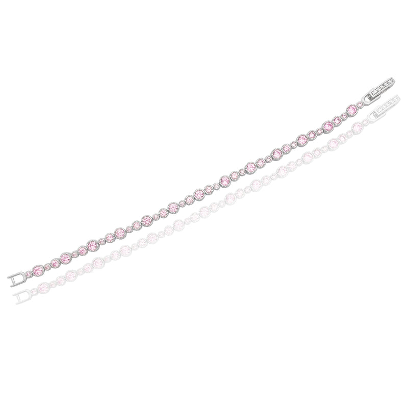 UwU Light Pink Gemstone Bracelet (Silver)
