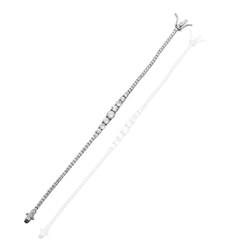 Elegant Sparkling CZ Bracelet (Silver).