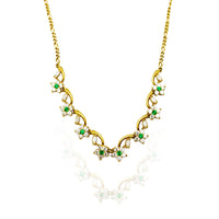 Elegant Flowers CZ Necklace (14K)